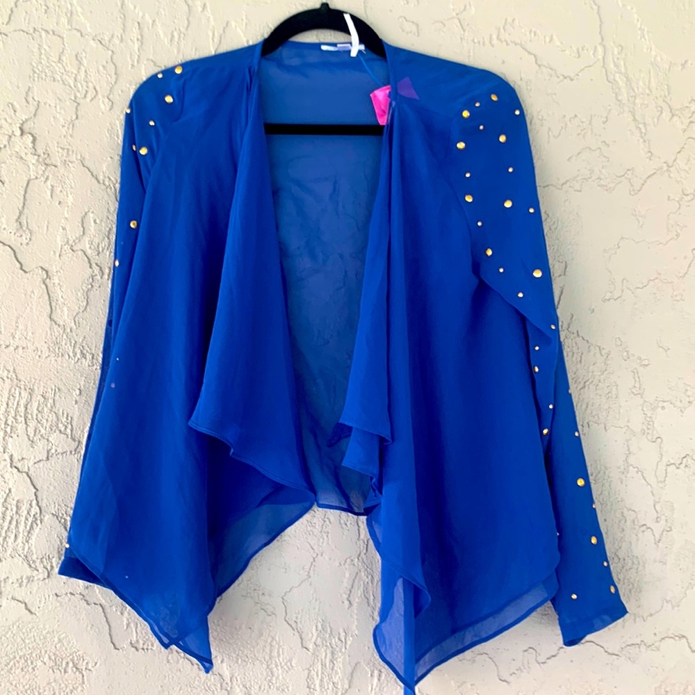 Marineblu open front top